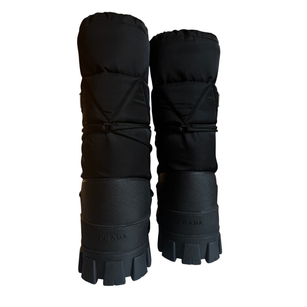 Prada Women's Black Recycled Nylon Moon Boots - Picture 2 of 6